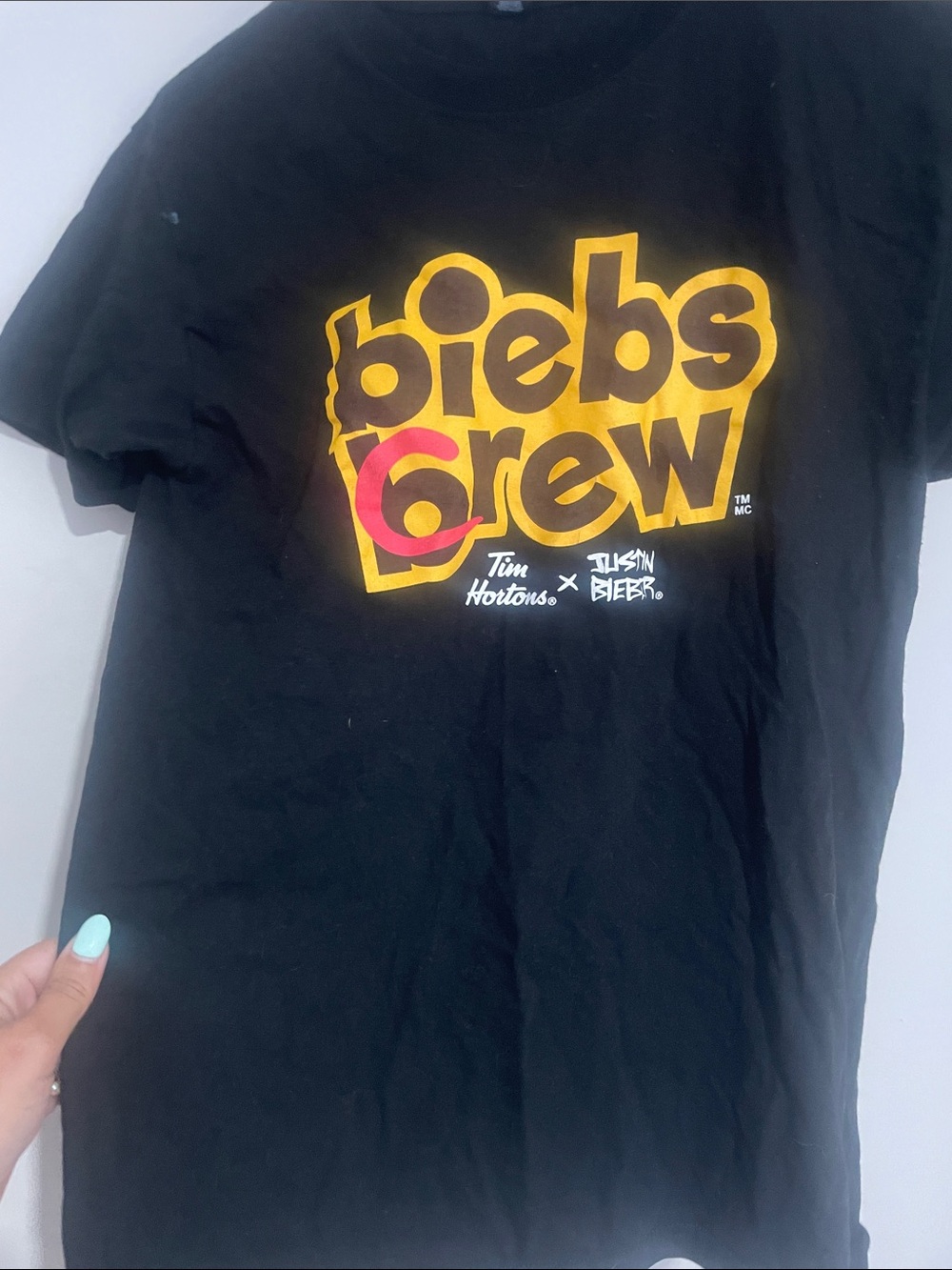 Justin Bieber x Tim Hortons Biebs Crew Graphic Black Short Sleeve Tee